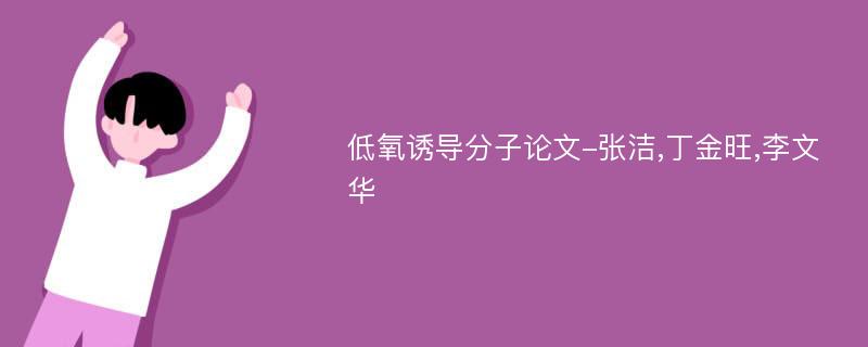 低氧诱导分子论文-张洁,丁金旺,李文华