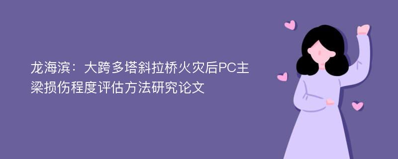 龙海滨：大跨多塔斜拉桥火灾后PC主梁损伤程度评估方法研究论文