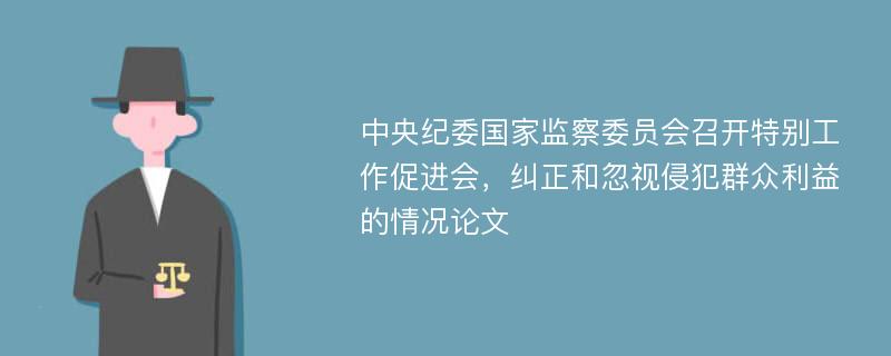 中央纪委国家监察委员会召开特别工作促进会，纠正和忽视侵犯群众利益的情况论文