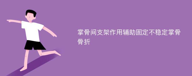 掌骨间支架作用辅助固定不稳定掌骨骨折