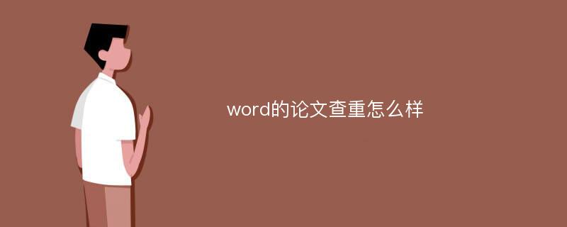 word的论文查重怎么样