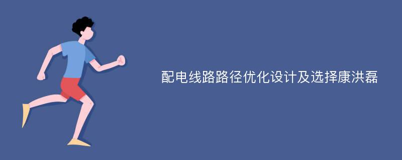 配电线路路径优化设计及选择康洪磊