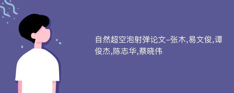 自然超空泡射弹论文-张木,易文俊,谭俊杰,陈志华,蔡晓伟