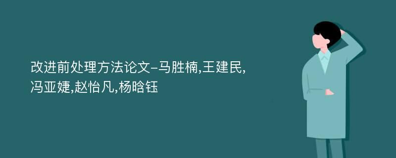 改进前处理方法论文-马胜楠,王建民,冯亚婕,赵怡凡,杨晗钰