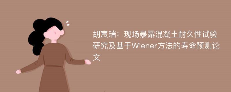 胡宸瑞：现场暴露混凝土耐久性试验研究及基于Wiener方法的寿命预测论文