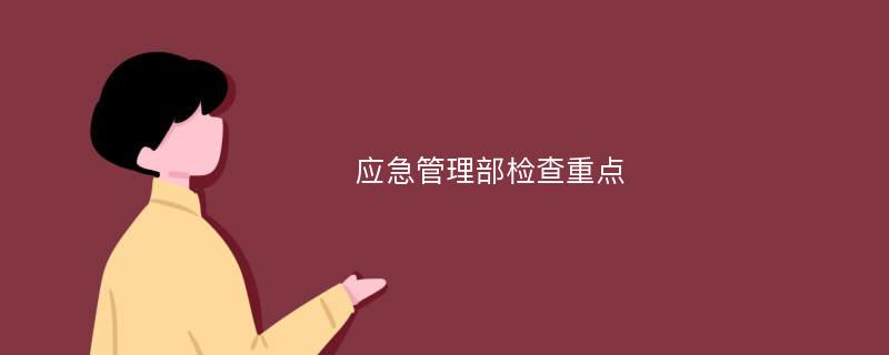 应急管理部检查重点