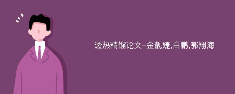 透热精馏论文-金靓婕,白鹏,郭翔海