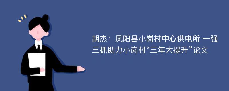 胡杰：凤阳县小岗村中心供电所 一强三抓助力小岗村“三年大提升”论文