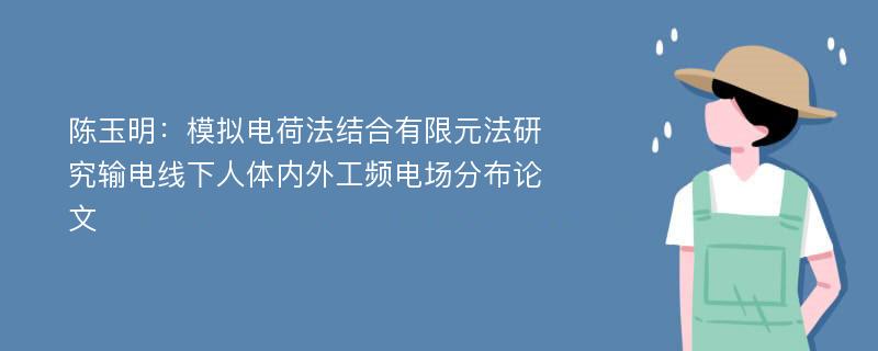 陈玉明：模拟电荷法结合有限元法研究输电线下人体内外工频电场分布论文