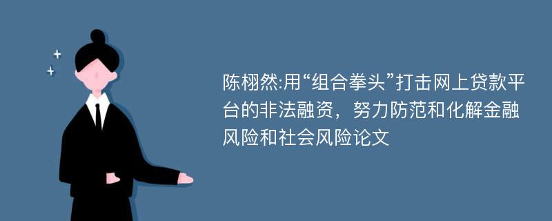 陈栩然:用“组合拳头”打击网上贷款平台的非法融资，努力防范和化解金融风险和社会风险论文