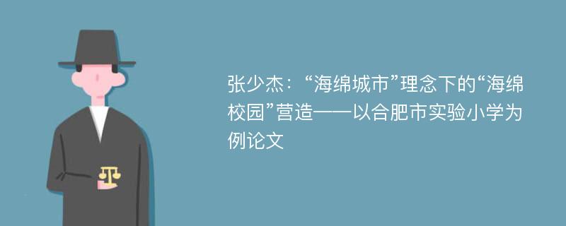 张少杰：“海绵城市”理念下的“海绵校园”营造——以合肥市实验小学为例论文