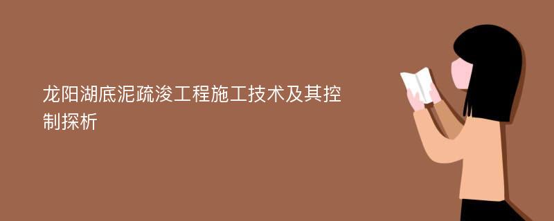 龙阳湖底泥疏浚工程施工技术及其控制探析