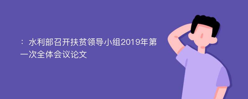 ：水利部召开扶贫领导小组2019年第一次全体会议论文