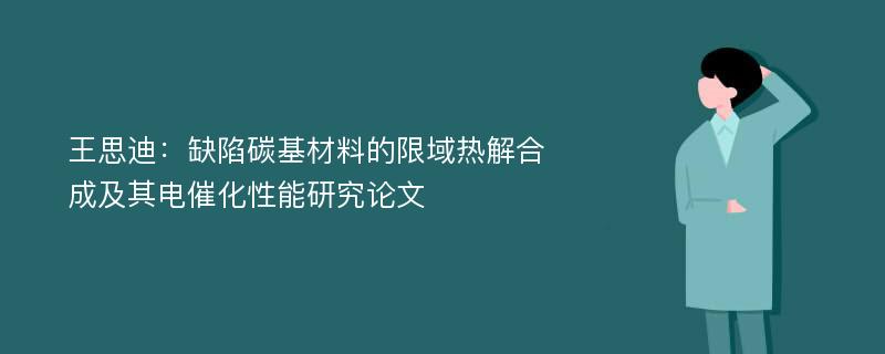 王思迪：缺陷碳基材料的限域热解合成及其电催化性能研究论文