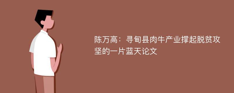 陈万高：寻甸县肉牛产业撑起脱贫攻坚的一片蓝天论文