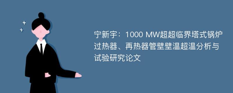 宁新宇：1000 MW超超临界塔式锅炉过热器、再热器管壁壁温超温分析与试验研究论文