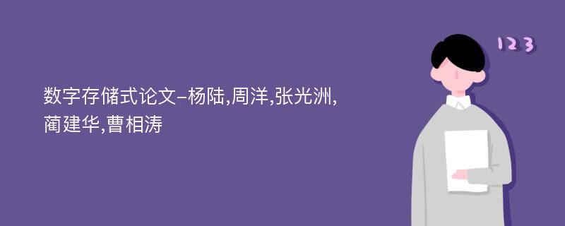 数字存储式论文-杨陆,周洋,张光洲,蔺建华,曹相涛