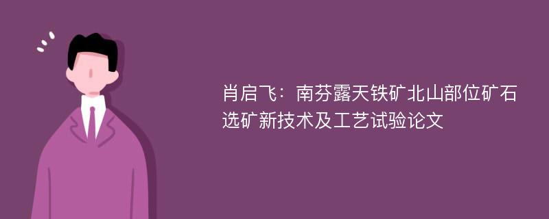 肖启飞：南芬露天铁矿北山部位矿石选矿新技术及工艺试验论文