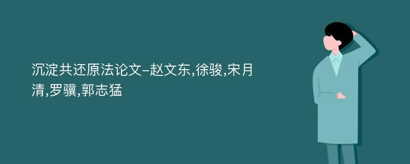 沉淀共还原法论文-赵文东,徐骏,宋月清,罗骥,郭志猛