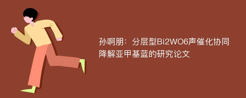 孙啊朋：分层型Bi2WO6声催化协同降解亚甲基蓝的研究论文