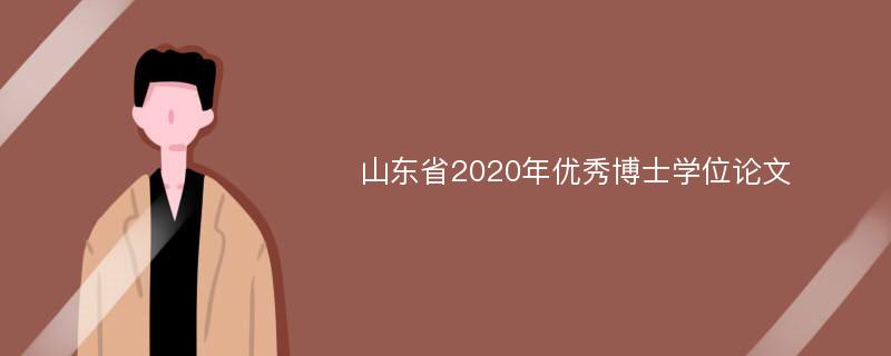 山东省2020年优秀博士学位论文