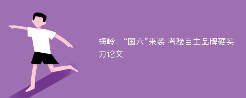 梅岭：“国六”来袭 考验自主品牌硬实力论文