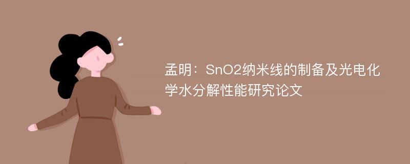 孟明：SnO2纳米线的制备及光电化学水分解性能研究论文