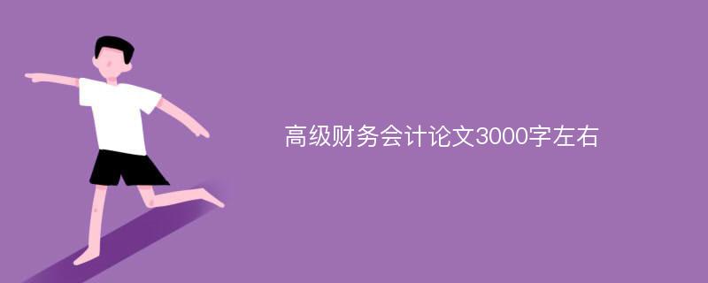 高级财务会计论文3000字左右