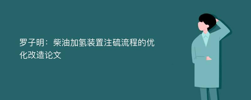 罗子明：柴油加氢装置注硫流程的优化改造论文