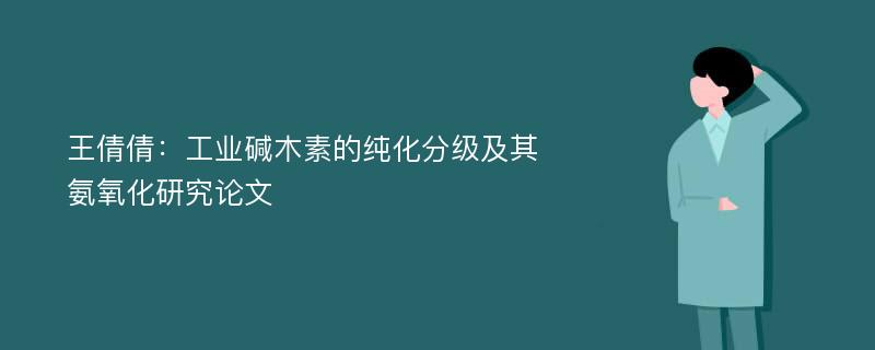 王倩倩：工业碱木素的纯化分级及其氨氧化研究论文