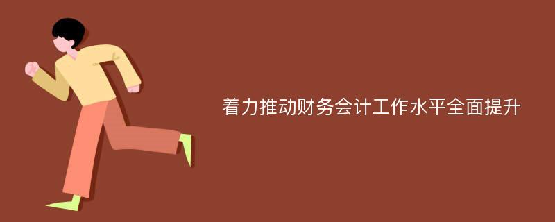 着力推动财务会计工作水平全面提升