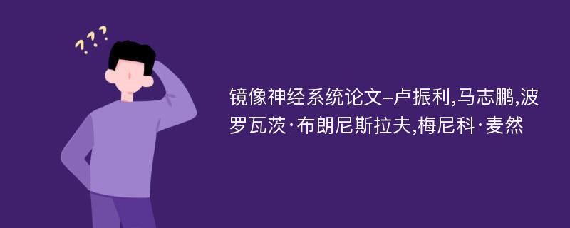 镜像神经系统论文-卢振利,马志鹏,波罗瓦茨·布朗尼斯拉夫,梅尼科·麦然