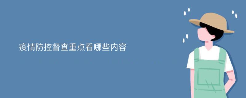 疫情防控督查重点看哪些内容