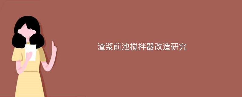 渣浆前池搅拌器改造研究