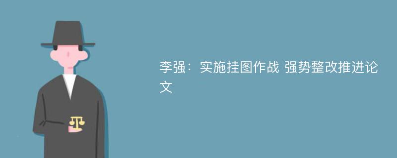 李强：实施挂图作战 强势整改推进论文