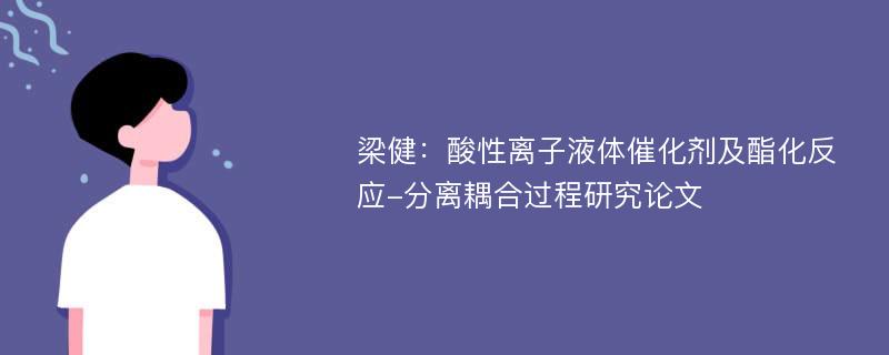 梁健：酸性离子液体催化剂及酯化反应-分离耦合过程研究论文