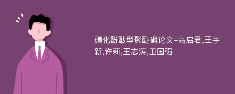 磺化酚酞型聚醚砜论文-高启君,王宇新,许莉,王志涛,卫国强