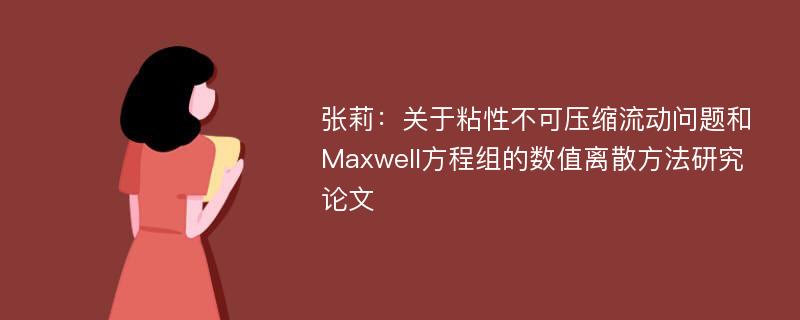 张莉：关于粘性不可压缩流动问题和Maxwell方程组的数值离散方法研究论文