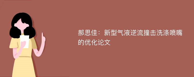 郝思佳：新型气液逆流撞击洗涤喷嘴的优化论文