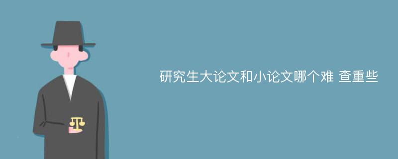 研究生大论文和小论文哪个难 查重些