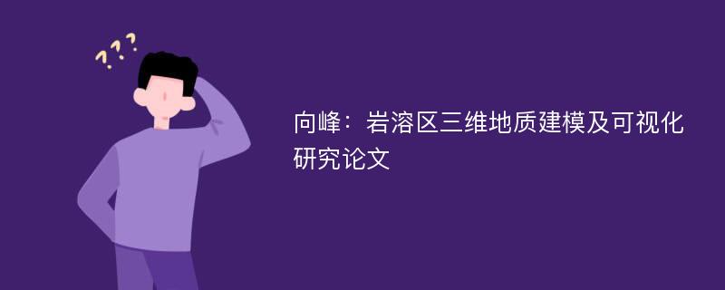 向峰：岩溶区三维地质建模及可视化研究论文