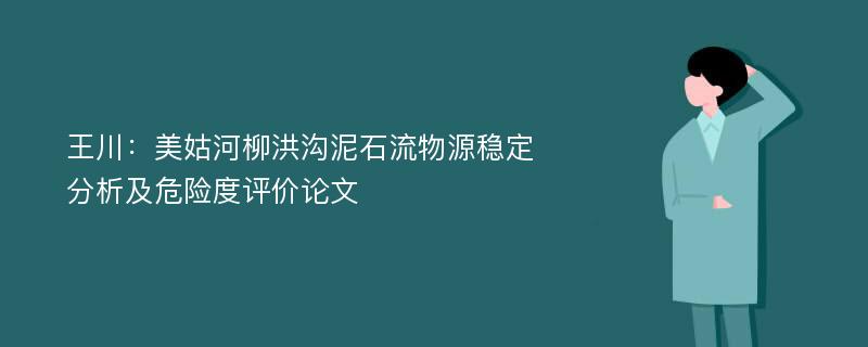 王川：美姑河柳洪沟泥石流物源稳定分析及危险度评价论文