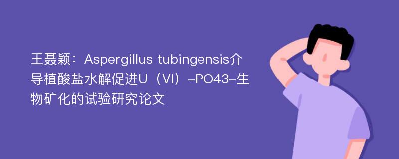 王聂颖：Aspergillus tubingensis介导植酸盐水解促进U（Ⅵ）-PO43-生物矿化的试验研究论文