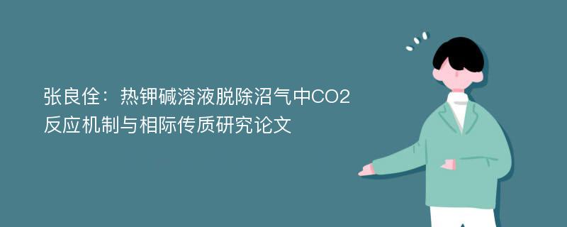 张良佺：热钾碱溶液脱除沼气中CO2反应机制与相际传质研究论文